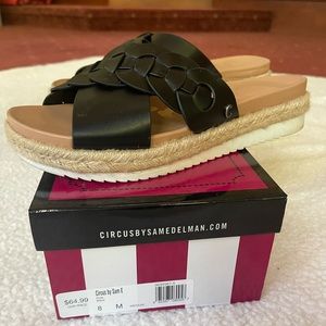 Super Cute Black Espadrille Slides